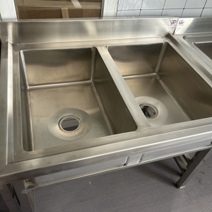 VICTORY KITCHEN Equipo de catering resistente Fregaderos de doble cuenco de acero inoxidable para otros hoteles Suministros para restaurantes - Product Image 3