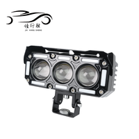 Phare auxiliaire LED JHS à 3 lentilles pour moto, feux de brouillard bicolores DRL, lampe de travail pour ATV, UTV, camion, véhicule tout-terrain, usine