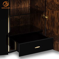 Buffet de luxe nordique, mobilier en bois noir et carré, meubles avec tiroirs pour salon, vente en gros,