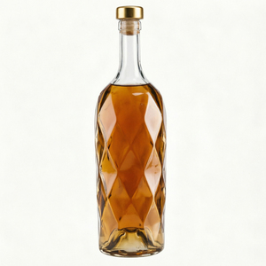 Botella de Licor de Vidrio Transparente de 500ml, 700ml, 750ml con Patrón de Diamantes en Relieve, para <span class=keywords><strong>Vodka</strong></span>, Ginebra, Whisky y Licores - Product Image 2