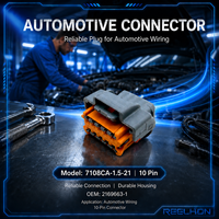 Connecteurs de boîtier de prise automobile étanches Reelhon 7108CA-1.5-21 en laiton et nylon à 10 broches pour faisceau de câbles