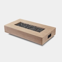 Meubles de foyer au design moderne Brûleur à gaz rectangulaire Foyer en bois de teck