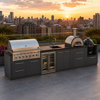 Cuisine barbecue extérieure  et station de grill pour villas Four électrique encastré sur mesure et gril en acier inoxydable