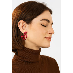 Boucles d'oreilles pendantes YHL E13 style vintage, 4 cm de long, émail et acier inoxydable, pour l'automne-hiver, accessoire de mode en gros - Product Image 2