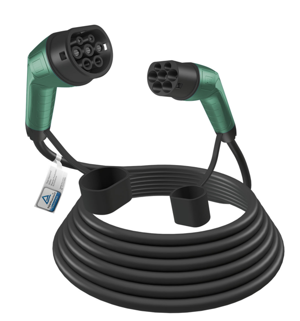Custom Color Type 2 to Type 2 32A EV Charging Cable 3.5 kW - - 22 kW IP65 Rated European Standard CE UKCA TUV Certified T2 to T2