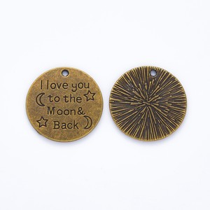 Breloque Message d'Amour Lune, Jeton en Alliage de Zinc en Forme de Croissant et d'Étoile pour Bijou Souvenir d'Anniversaire - Product Image 3