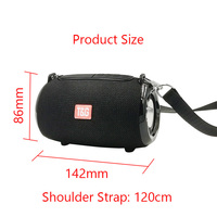 Haut-parleur Bluetooth 5.0 portable TG533, 5W, stéréo TWS, avec sangle, radio FM, carte TF, clé USB, AUX, charge Type-C, haut-parleur d'extérieur