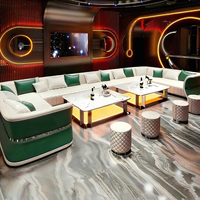 Meubles de bar haut de gamme de luxe léger, ensembles de canapés en forme de U et tables basses pour discothèque, KTV, restaurant, hôtel, bar, canapé au design moderne