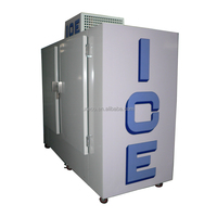 Congélateur vertical de stockage de glace extérieur de 2 portes pleines Système de mur froid Congélateur vertical de refroidissement pour des glaçons