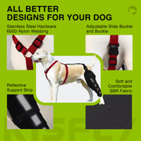 Genouillère pour chien avec harnais pour l'arthrose de l'articulation rotulienne, la déchirure du ligament croisé inférieur et la douleur au membre arrière, avec bande de soutien réfléchissante