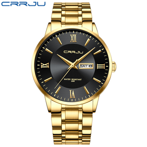 CRRJU 2175 <span class=keywords><strong>Montre</strong></span>-bracelet de sport de luxe pour <span class=keywords><strong>homme</strong></span>, <span class=keywords><strong>montre</strong></span> en acier doré à quartz étanche, <span class=keywords><strong>montre</strong></span> masculine, Relogio Masculino - Product Image 2