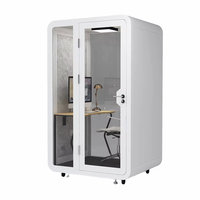 Cabine de diffusion en direct insonorisée, Pod de bureau, Cabine d'étude acoustique, Cabine anti-bruit avec ventilation et LED, Certifiée CE, Personnalisable, Pour hôtel et villa individuelle