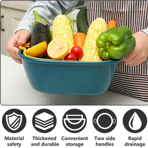 Mutfak güvenli kolay yerleştirme için 6-Piece çok fonksiyonlu PP drenaj sepet meyve sebze depolama temizleme süzgeç - Product Image 4