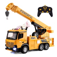 Modèle de grue de chantier télécommandée avec son et lumière, jouet de construction en alliage, camion-grue RC, cadeau