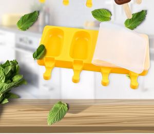 New Oval <b>Silicone</b> Rubber Eco-Friendly Ice Cream Mold with Lid Easy to Release Cheese Popsicle DIY Home Use - Product Image 3