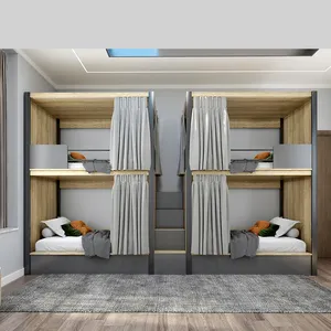 חדר שינה ריהוט סט ילדים ילדי מלון ילדי בית ספר מעונות עץ מיטת קומות עם שקופיות