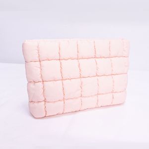 Bolsa de Maquillaje Portátil Personalizada, Ecológica, con Cierre, Diseño a Cuadros, Acolchada, para Mujer, Organizador de Cosméticos - Product Image 1