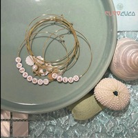 Pulsera de Perlas de Agua Dulce con Cuentas de Acero Inoxidable Dorado YXM B026, Tamaño Ajustable, Joyería de Moda para Primavera/Verano