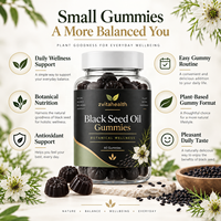 Gummies d'huile de nigelle à marque privée pour le bien-être quotidien, le soutien immunitaire, digestif et cutané, végétaliennes, sans OGM, OEM en vrac