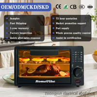 Kustomisasi OEM/ODM Oven Digital dengan Wadah Dalam Food-grade 12L, 16L, 18L, 22L, Oven Listrik Rumah Tangga Multifungsi untuk Memanggang