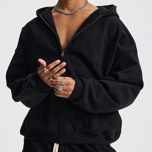 Sudadera con Capucha Negra Corta de Alta Calidad Personalizada, con Logotipo Bordado en 3D, Parches y Etiqueta Tejida, Estilo Urbano para Hombre - Product Image 2