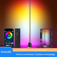 Lampu Lantai Aluminium Pintar LED RGB Lintas Batas dengan Penyesuaian 16 Warna, Lampu Ambient Ruang Tamu, Timer/Mode Tidur