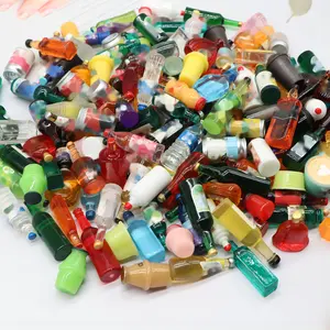 各种3D瓶树脂微型模拟饮料玩具吊坠玩偶屋配件