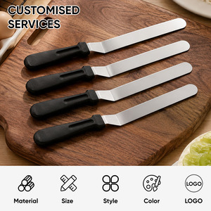 Professional Stainless Steel Cake Cream Spatula <b>Set</b> Mirror Polished with Ergonomic PP Handle for <b>Baking</b> Decoration Multiple Size - Product Image 3