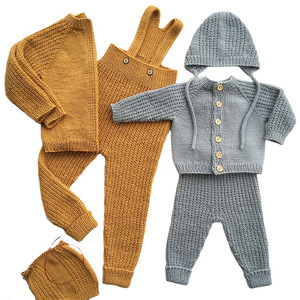 3 шт., комплект вязаной одежды из чистого хлопка - Product Image 1