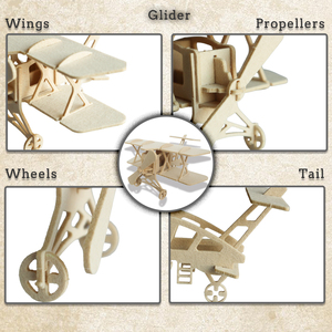 Modèle d'avion 3D en feutre non tissé léger éducatif pour enfants, puzzle DIY, décoration de chambre, jouet intéressant, choix de cadeau - Product Image 3