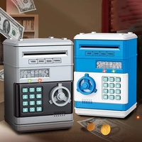 Mini Caja Fuerte Electrónica Automática de Plástico para Niños, Juguete de Banca y Dinero con Contraseña, Contador y Cerradura con Llave