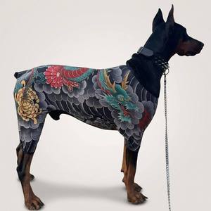 Mono elástico <span class=keywords><strong>de</strong></span> cuerpo completo para perros con estampado <span class=keywords><strong>de</strong></span> dragón estilo tatuaje japonés, ideal para paseos al aire libre <span class=keywords><strong>de</strong></span> <span class=keywords><strong>razas</strong></span> medianas y grandes. - Product Image 6