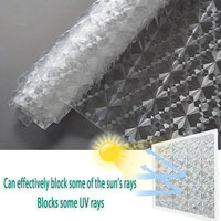 Película de ventana de vidriera de diamante en relieve estático de PVC moderno de alta calidad película de vidrio de privacidad decorativa a prueba de agua de 3 años
