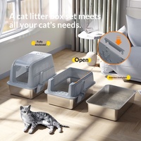 Bac à litière pour chat ultra-haut entièrement couvert, bac à litière anti-éclaboussures Jumbo, toilette pour chat fermée anti-odeurs pour les gros chats