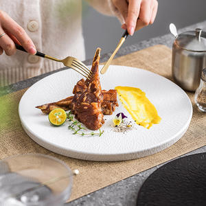 Assiette ronde en céramique de 8 pouces, sable mouvant, roche, plat à steak, vaisselle de <span class=keywords><strong>restaurant</strong></span> raffinée, plat à dessert, plat à gâteau, plat de cuisson, ustensiles de cuisine - Product Image 2