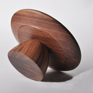 Support de plat rond en bois de noyer unique pour la décoration de la maison de luxe, le restaurant, les fruits, les sushis, les gâteaux, les desserts - Product Image 2