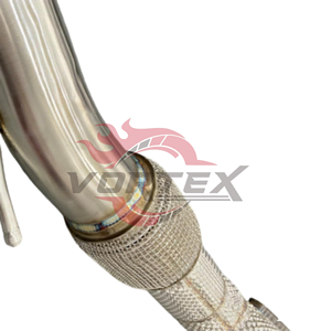 ท่อลงแคทสแตนเลส Vortex 304 แบบไหลสูง สำหรับ VW Golf R MK7 MK7.5 EA888 2.0T ปี 2015–2020 พร้อมแผ่นกันความร้อน ไม่มีไฟเตือน CEL - Product Image 4