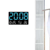 Großbildschirm LED Elektronische Plastik-Rechteckwanduhr Multifunktions-Wecker Thermometer Nordisches Minimalistisches Design Kalender