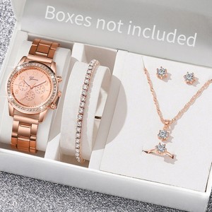 Ensemble de 5 montres à quartz pour femme, écologiques, style européen et américain, avec boîtier en acrylique, affichage à aiguilles, en plexiglas, 30 mm, 10 mm - Product Image 3