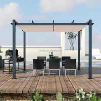 Gazebo de Aluminio con Techo Rígido, Resistente a la Nieve, al Viento y al Agua, para Patio, Jardín, Balcón, Barbacoa