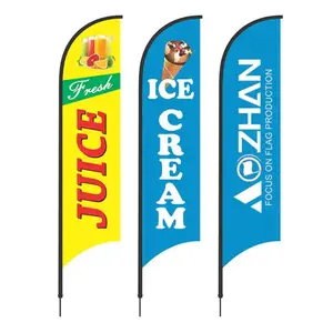 New Popular Product Polyester Roadside AD Personalized Advertising Outdoor Custom Beach Feather Flags Custom Banner