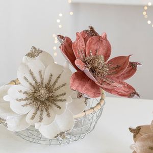 Lentejuelas Adhesivas de Tela de Alta Gama, Flores Artificiales de Magnolia, Producto Nuevo para Decoraciones Navideñas - Product Image 1