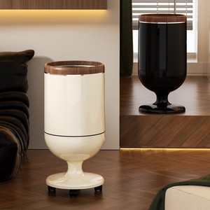 Smart Waste <b>Bin</b> Round Large Capacity Kitchen Living Room Portable With Wheels - Product Image 4