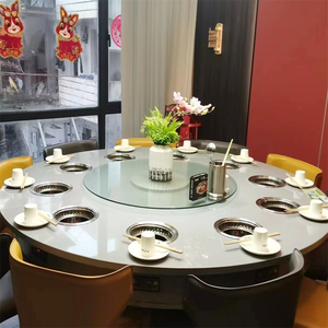 Mesa de olla caliente sin humo Hanbo, mesa de olla caliente de mármol, mesa de olla caliente comercial con certificación CE - Product Image 1