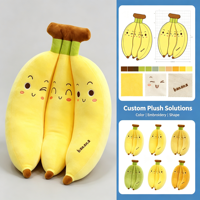 Aangepaste Pluche Bananenbos Gevuld Kussen Zacht Kawaii Fruitkussen voor Cadeau en Huisdecoratie