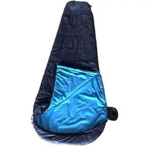 Adult high quality portable nylon silk fiber mummy sleeping bag for outdoor camping hiking travel emergency lunch break