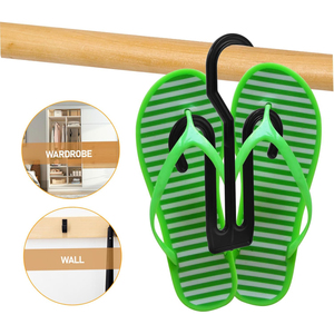 Wardrobe Clothing Organizer Eco-friendly PP <b>Plastic</b> Durable Multifunction Double Tier <b>Hook</b> Type Shoes Hanger Rack Sandals - Product Image 3