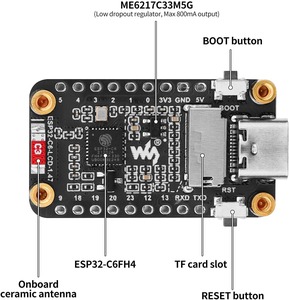 <span class=keywords><strong>ESP32</strong></span> C6 开发板 1.47 英寸 LCD 172x320 RGB LED SD 插槽 <span class=keywords><strong>Arduino</strong></span> 兼容 - Product Image 4
