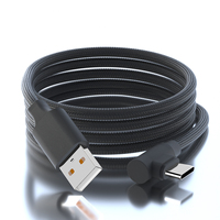 Câble de charge rapide Type-C OEM ODM 3A pour Android et ordinateur, câble USB noir
