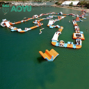 Combo <span class=keywords><strong>de</strong></span> Trampolín Inflable <span class=keywords><strong>de</strong></span> PVC AOYU para Parque con Pista <span class=keywords><strong>de</strong></span> Obstáculos Flotante para Uso en Mar y Lago - Product Image 1